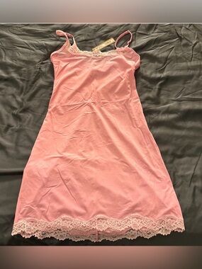 Women's Lace Trim Slip Dress with adjustable straps